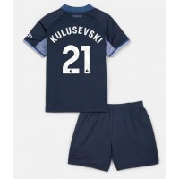 Stroje piłkarskie Tottenham Hotspur Dejan Kulusevski #21 Koszulka Wyjazdowej dla dzieci 2023-24 Krótki Rękaw (+ szorty)